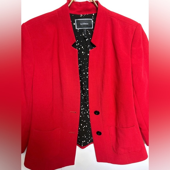 Le Chateau Red Lined Blazer Size Large - Picture 3 of 6
